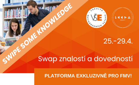 Swipe some knowledge! Swap znalostí a dovedností exkluzivně pro studenty FMV /25.-29.4./