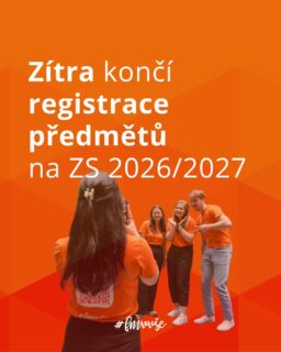 Nezapomeň si zaregistrovat předměty! ✨

📌 Registrace předmětů končí zítra, 30. 8. 2026 ve 23:59.

Co následuje po registraci předmětů?🧡
📌 Automatizovaný zápis předmětů I. třídy proběhne 4. 9. 2026.
📌 Individuální zápis předmětů I. třídy probíhá 7. - 8. 9. 2026.

📌 Automatizovaný zápis předmětů II. třídy proběhne 9. 9. 2026.
📌 Individuální zápis předmětů I. a II. třídy probíhá 10. - 11. 9. 2026.

📌 Automatizovaný zápis všech zaregistrovaných předmětů proběhne 14. 9. 2026.
📌 Individuální zápis zaregistrovaných i nezaregistrovaných předmětů probíhá 15. - 16. 9. 2026.

📌 Změny v zápisech jsou možné v prvním týdnu výuky: 21. 9. – 25. 9. 2026.

Potřebuješ více informací k zápisu předmětů? 🔍
📚 Podívej se do manuálu prváka: fmv.vse.cz/wp-content/uploads/page/47539/Manual_prvaka_20261.pdf
💻 Nebo navštiv web fakulty: fmv.vse.cz

#studentifmv #fmvvse #vsecz #fmvjelaska #menimekontaktynavztahy