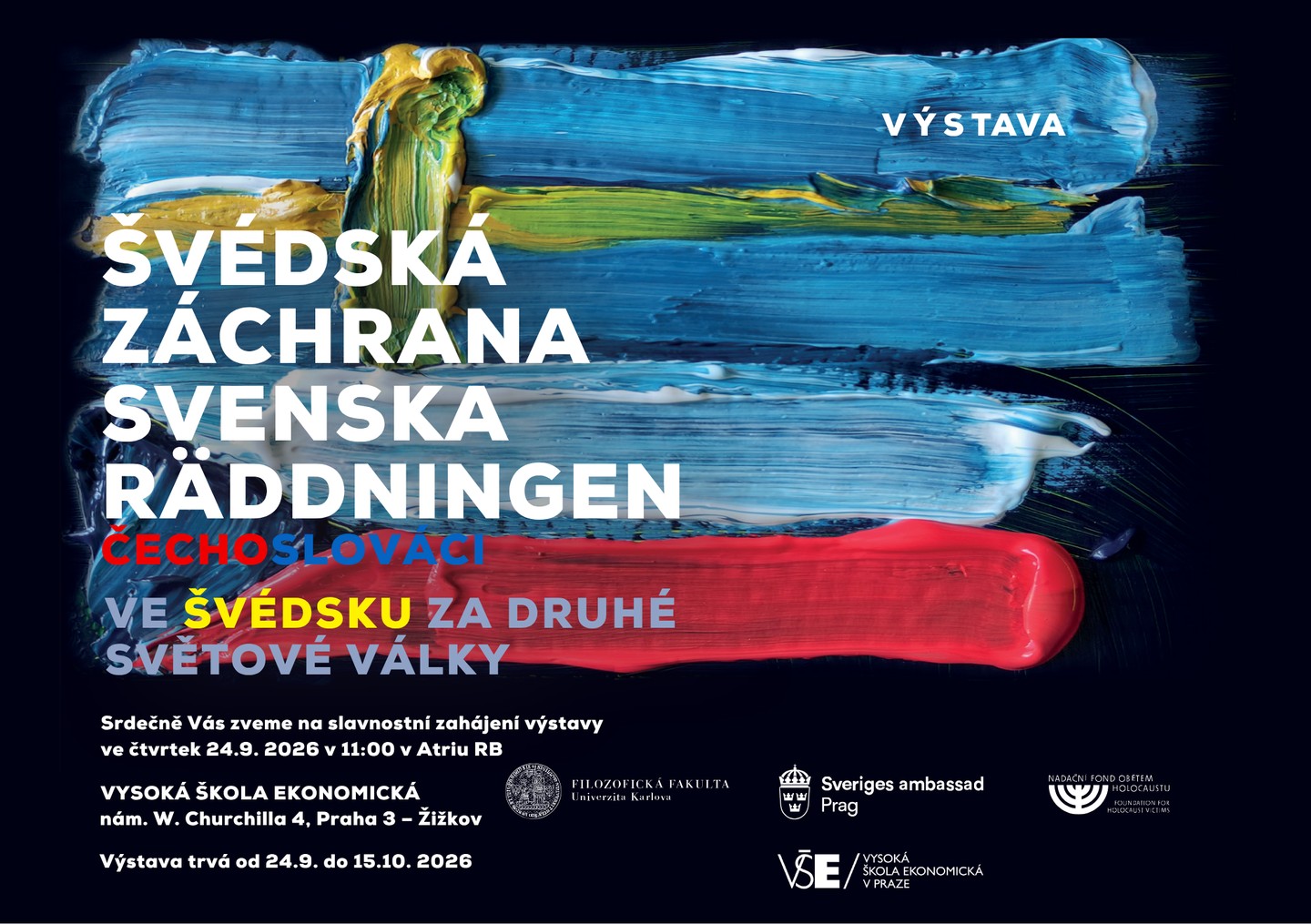🇸🇪🕊️ Svenska Räddningen: příběhy těch, kteří našli útočiště ve Švédsku

Srdečně vás zveme na výstavu,která přibližuje osudy obyvatel Československa, kteří během druhé světové války našli útočiště ve Švédsku

Výstava přibližuje příběhy konkrétních lidí a jejich potomků, kteří dnes žijí v Česku, Švédsku i dalších zemích světa. 🌍

📅 24. září v 11:00 proběhne slavnostní zahájení výstavy, kterého se zúčastní pan velvyslanec Håkan Jevrell a paní děkanka Martina Jiránková

Přijďte si poslechnout příběhy, které stojí za to znát.

#fmvvse #fmvjelaska #menimekontaktynavztahy @vsecz @ff_unikarlova @swedeninczechia
