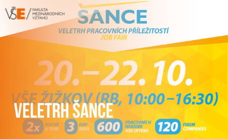Zveme Vás na tradiční Veletrh pracovních příležitostí ŠANCE – 20.–22. října 2026!
